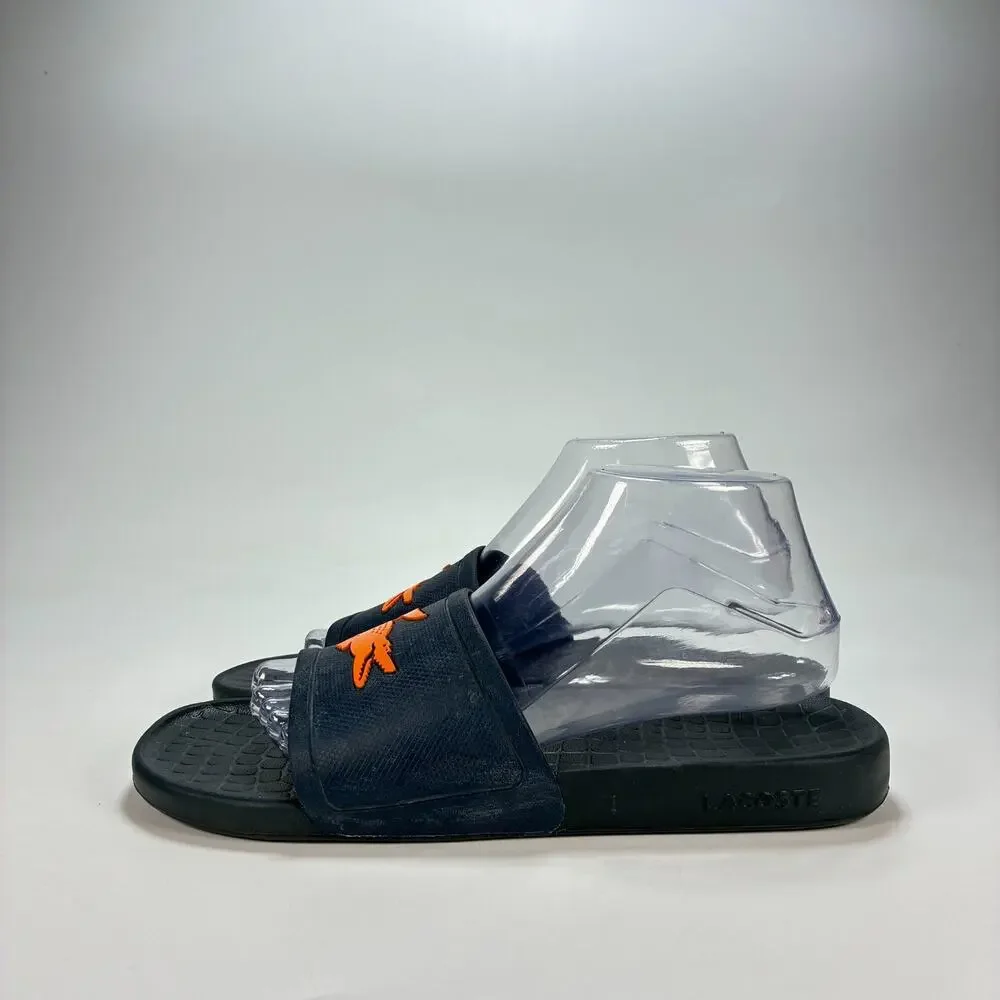 Lacoste Serve 1.0 Navy Orange Casual Fraisier Comfort Slide Sandals Men's Size 8
